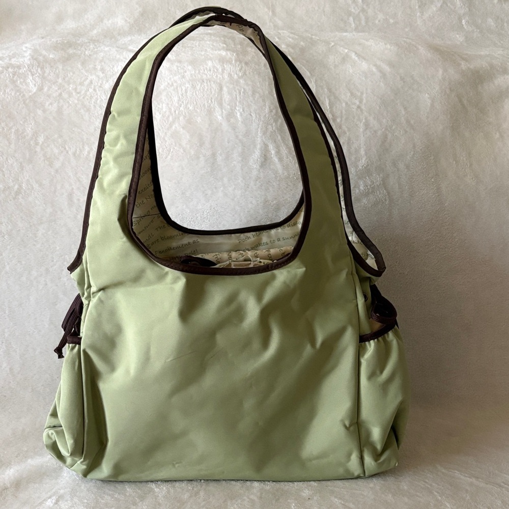 Disney Light Green 4 in 1 Winnie the Pooh Diaper Bag with Brown Trim - Picture 4 of 14